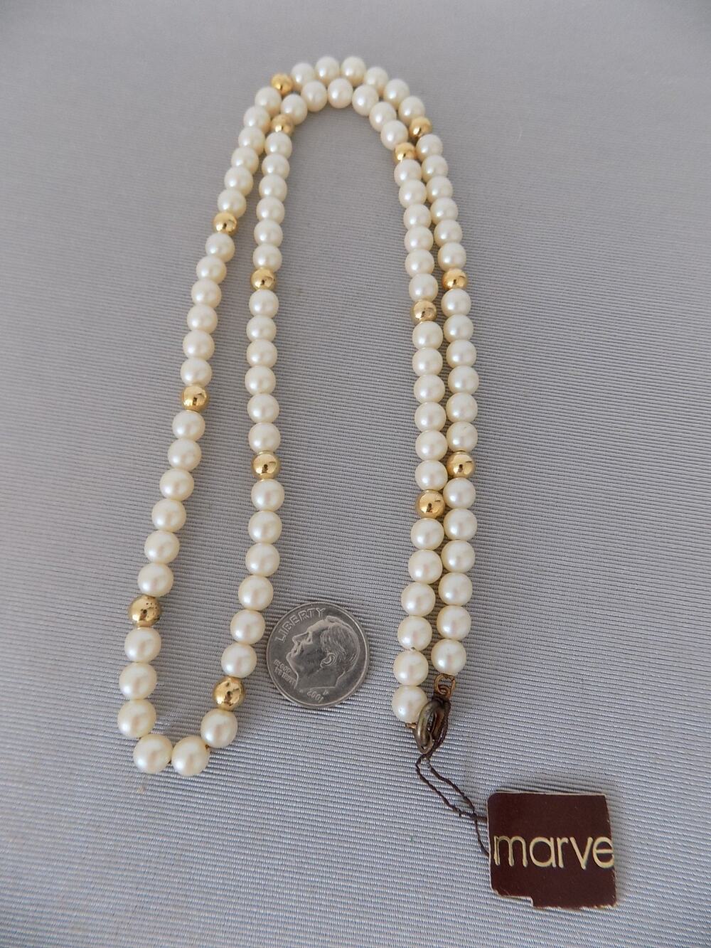 Marvella faux pearl necklace 24" NWT